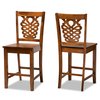 Baxton Studio Gervais Modern and Contemporary Transitional Walnut Brown Finished Wood 2-Piece Counter Stool Set 180-11419-Zoro